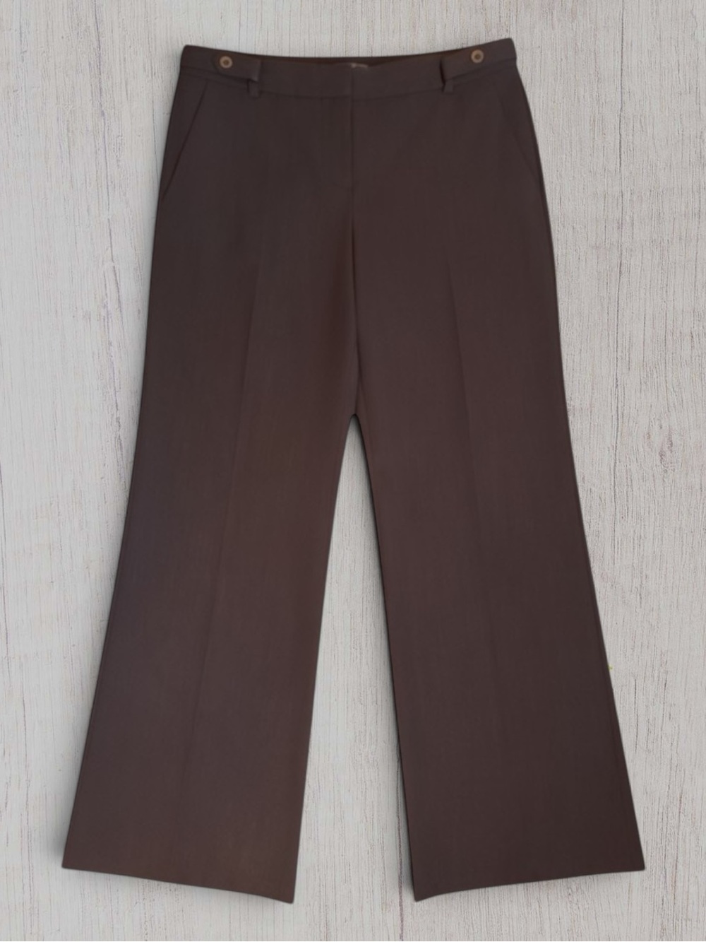 Liz Claiborne Wide Leg Pants Brown Tailored Trousers Classic Quite Luxury 14